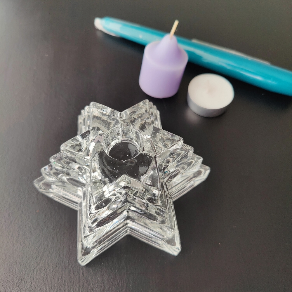 Tiered or stacked | 6 point Star of David crystal candle 🕯️ stick holder